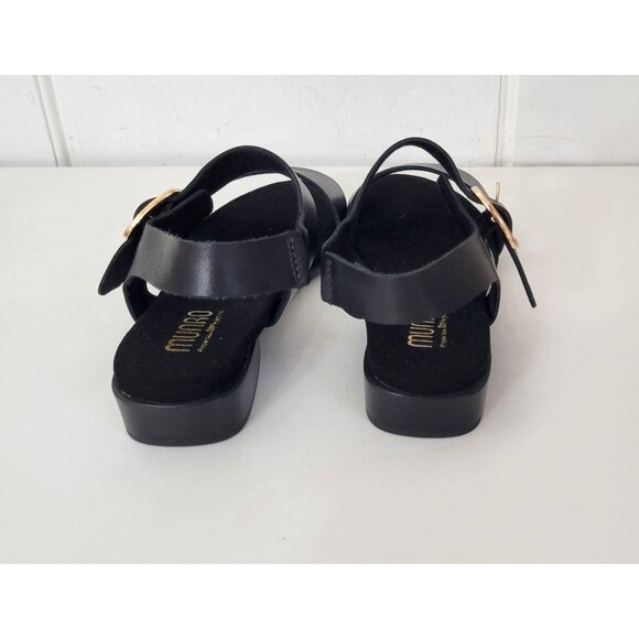Munro Perfect Fit Cleo Black Leather Sandals Size 6 1/2 WW Like New - Picture 7 of 8
